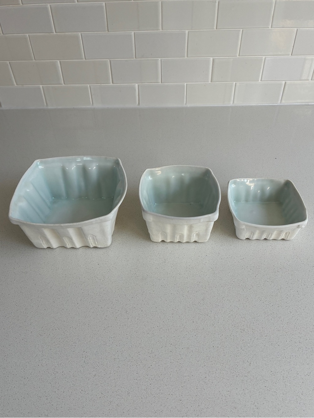 Set of Three Heirloom Home and Studio Ceramic Berry Baskets